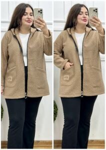 OG002-Sütlü kahve kapüşonlu tedy polar