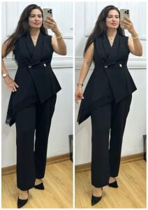 TR193-Aura asimetrik kesim büyük beden ikili takım