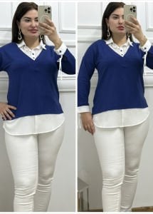 FT049-Mavi gömlekli tunik