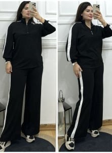 VL027-Siyah beyaz şeritli ikili takım