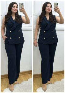 TR169-Lacivert ceket ikili takım