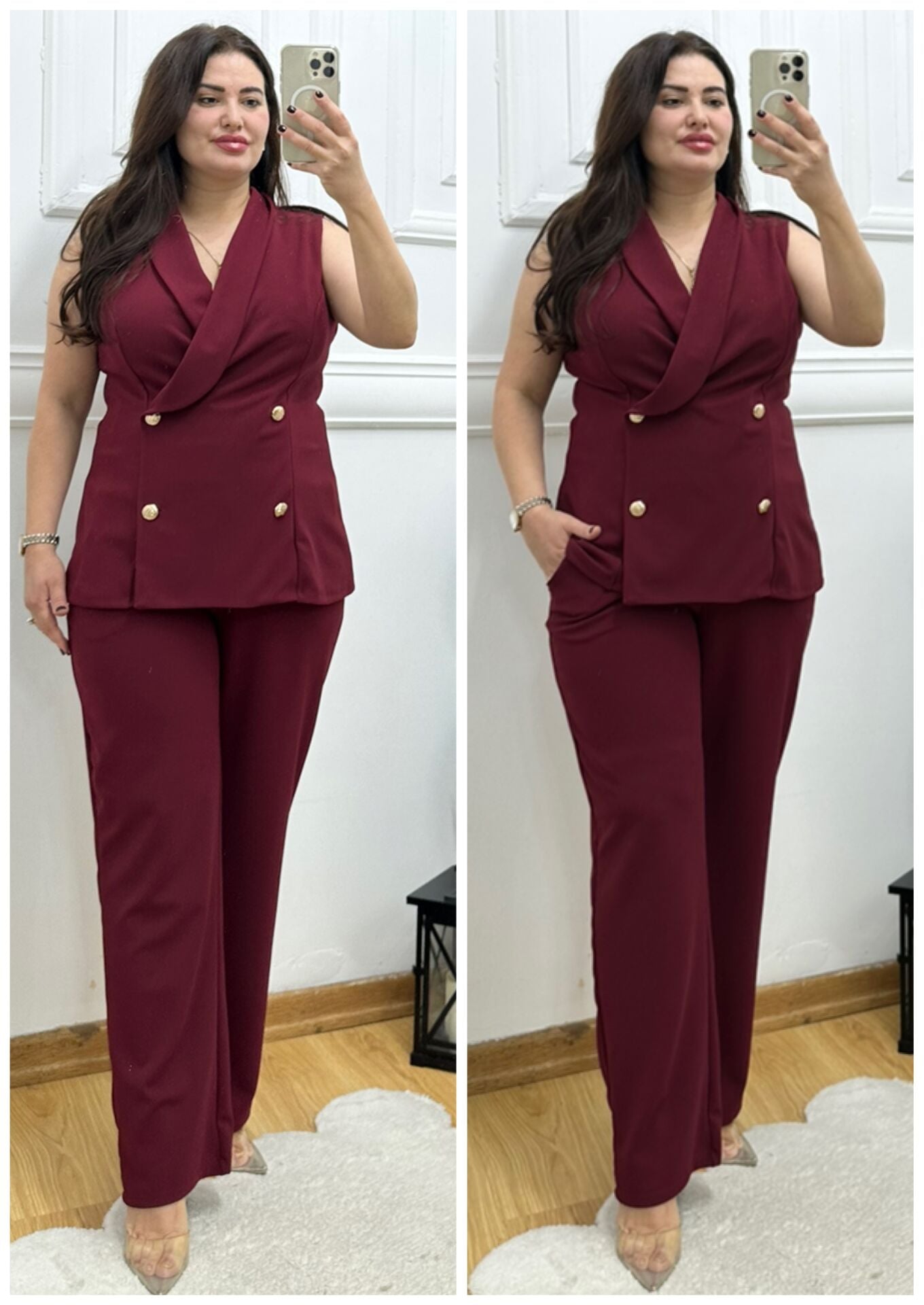 TR170-Bordo ceket ikili takım