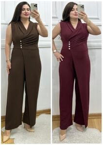 TR177-Viyana kruvaze geniş paça tulum