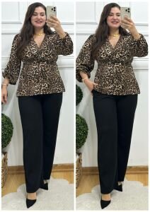 TR145-Leopar desenli ikili takım